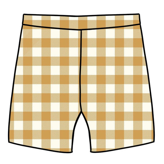 Ochre Gingham Lounge Shorts