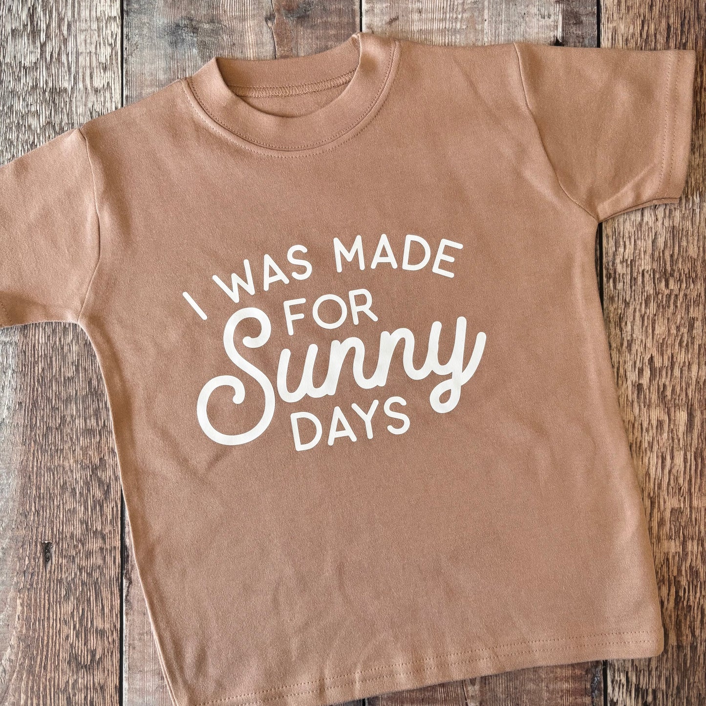 I was made for sunny days T-Shirt 4-5 years (wht txt)