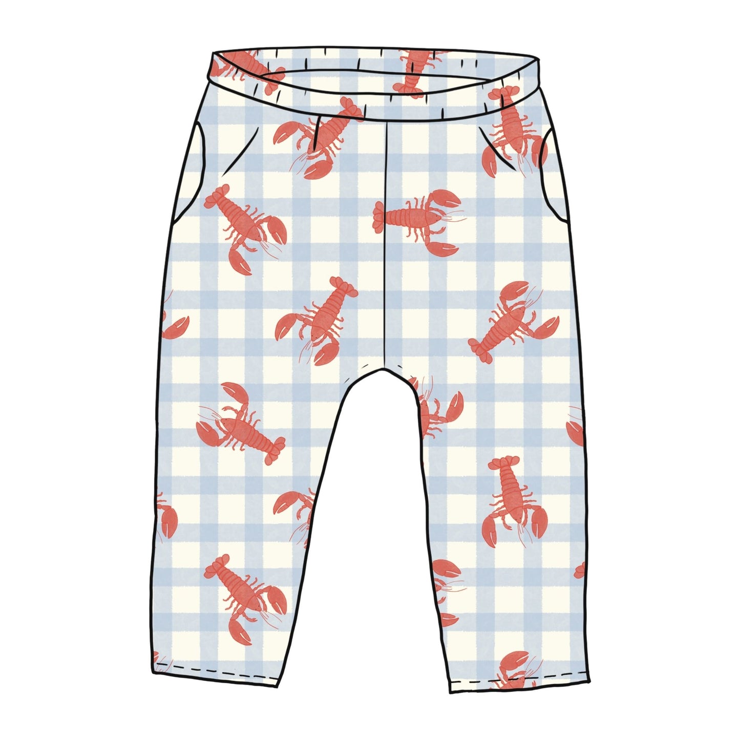 Gingham Lobster Toddler & Child Pocket Trousers
