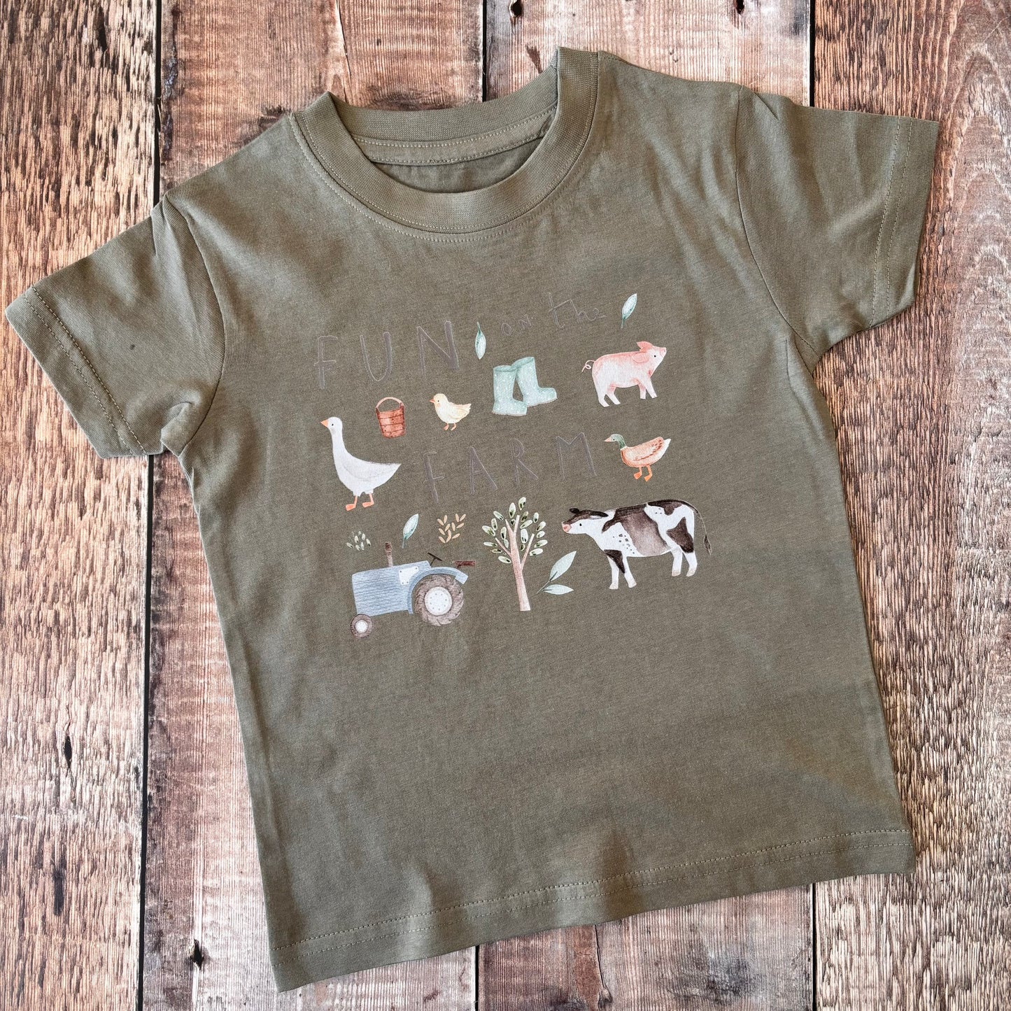 Fun on the Farm T-Shirt 18-24 months (Khaki)