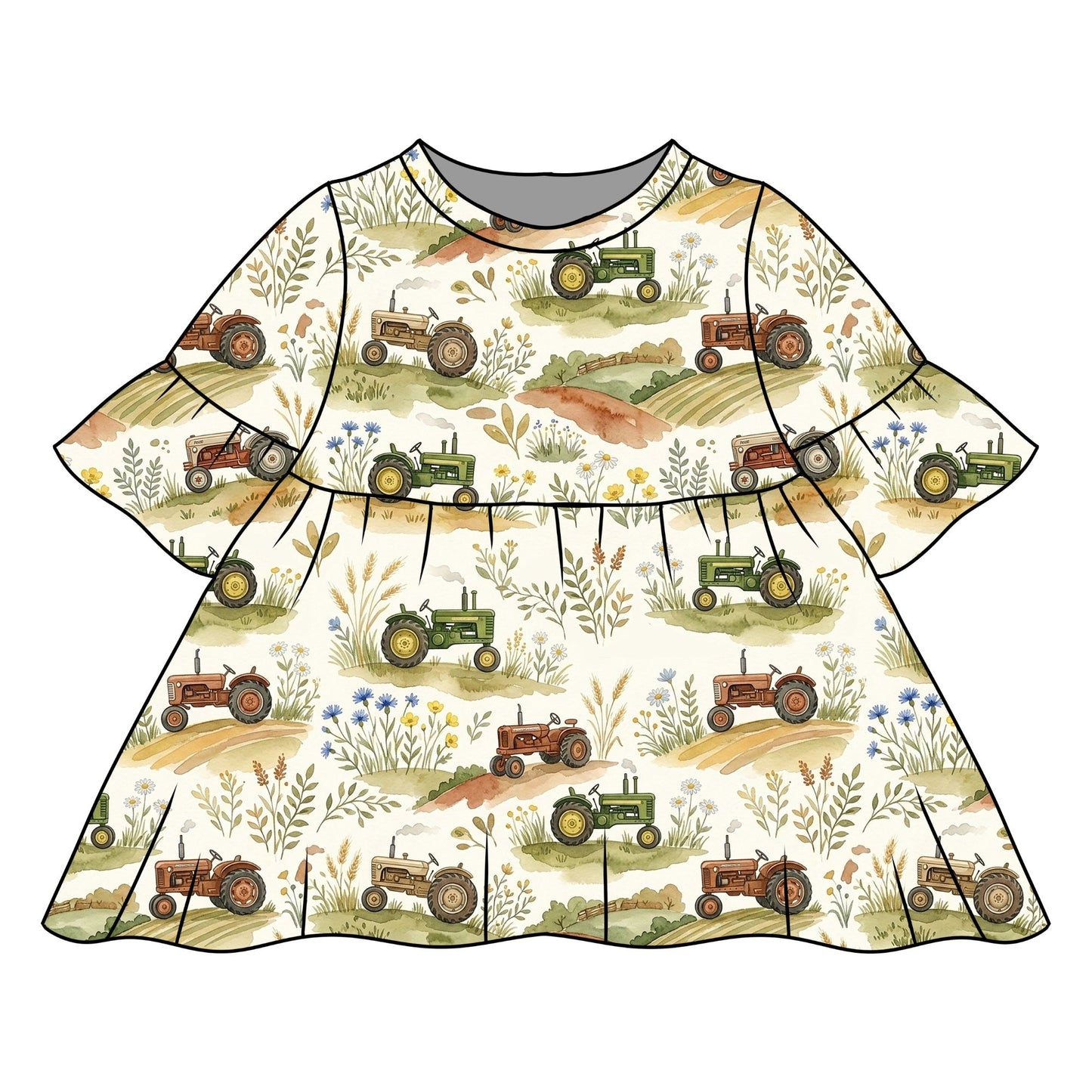 Harvest Fields Child & Baby Sleeved Dress - 3 options