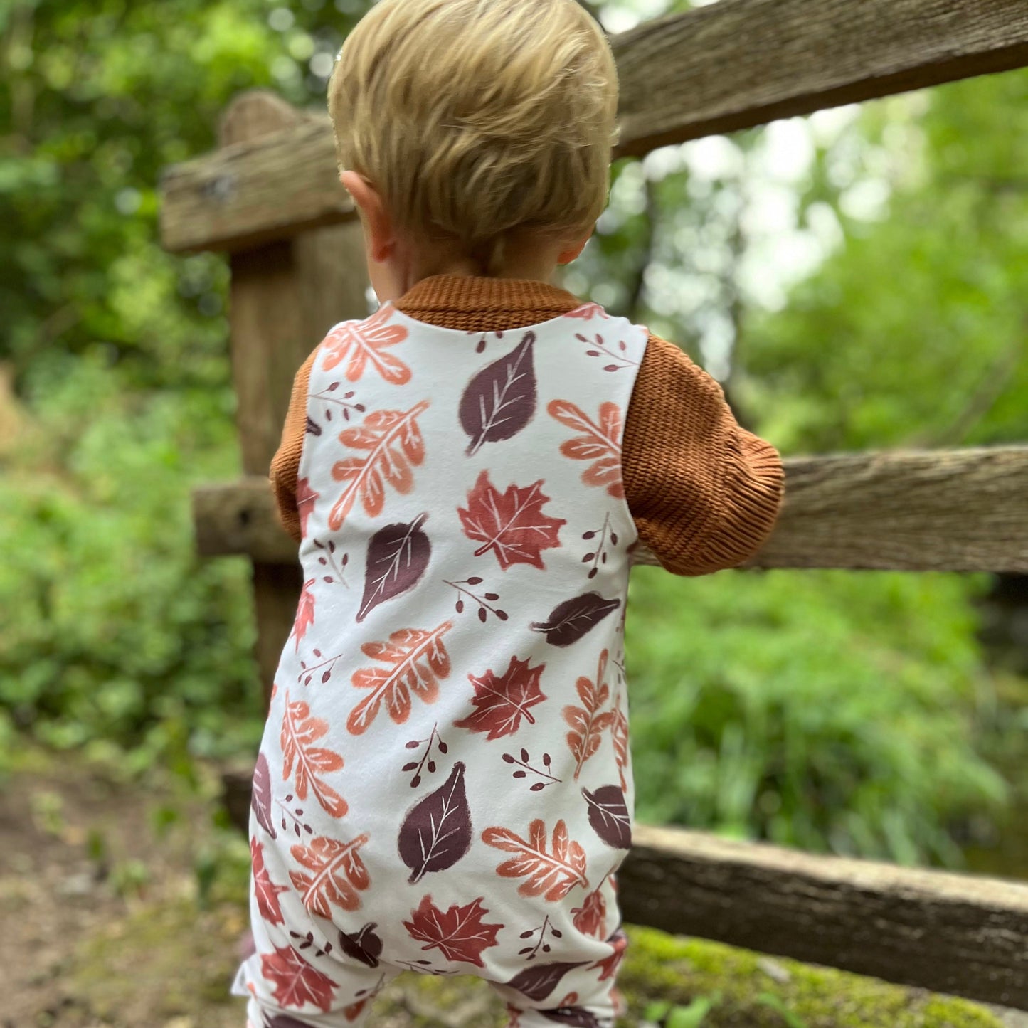 Rustic Autumn Leaves Child & Baby Full Length Romper