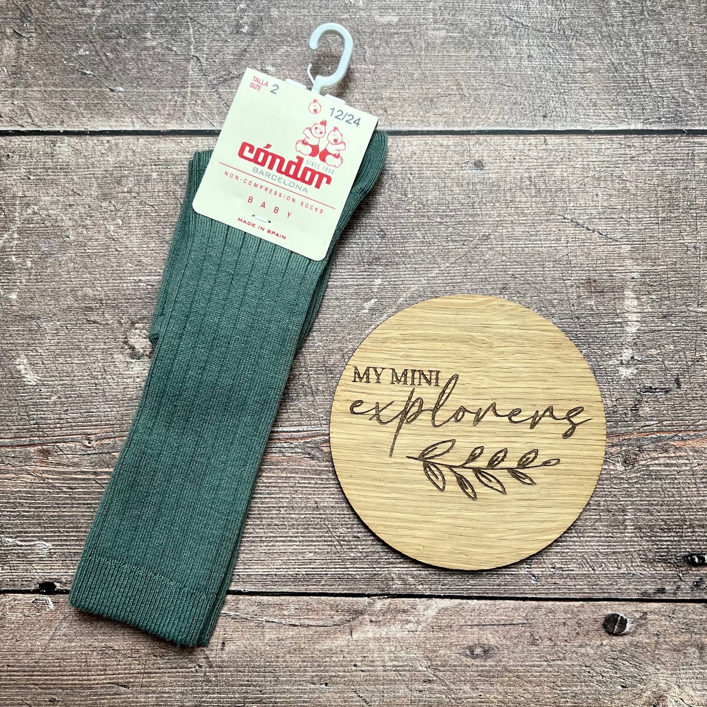 Cóndor Cotton Rib Knee High Socks - LICHEN GREEN