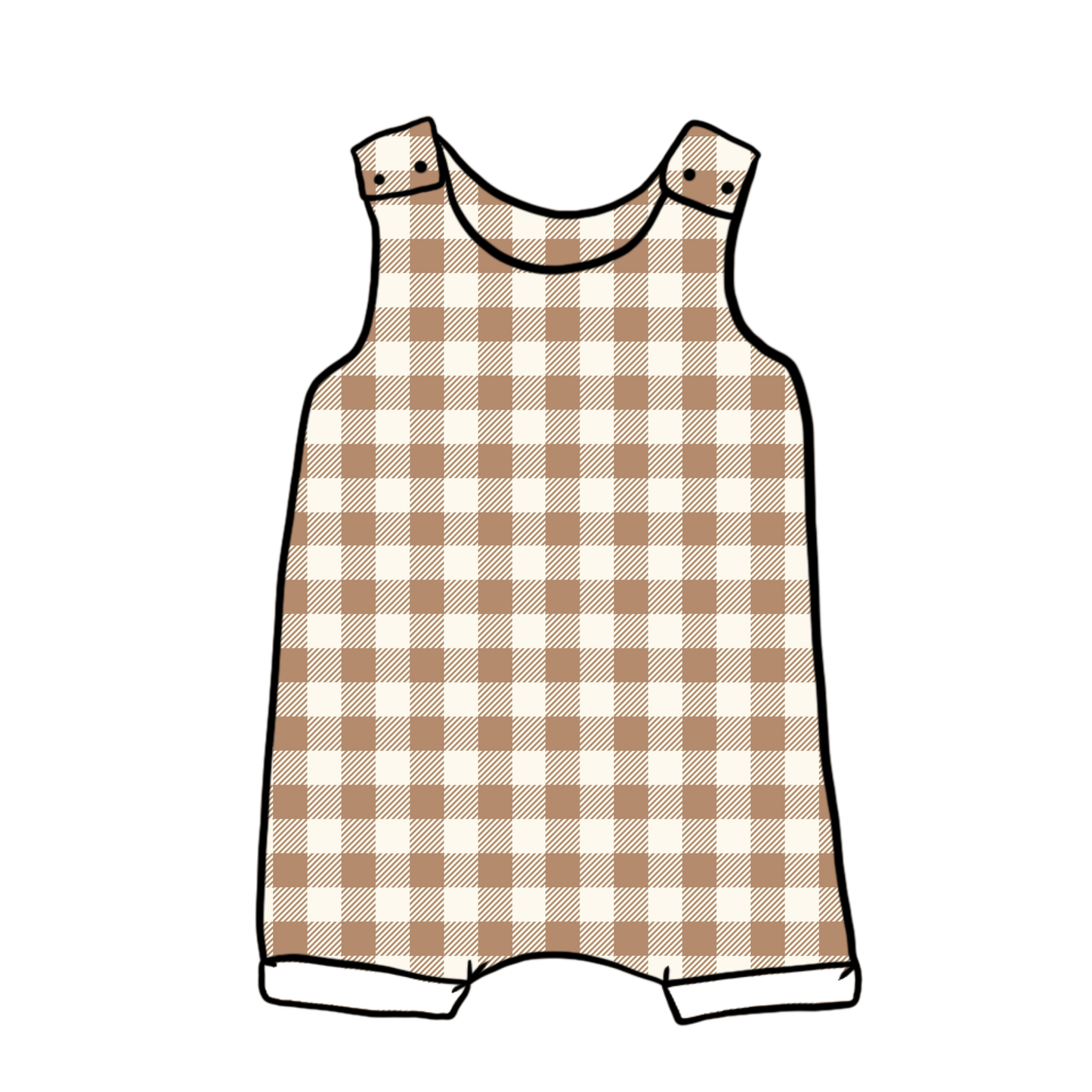 Mocha Gingham Child & Baby Short Romper