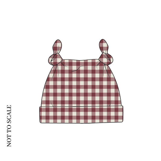 Berry Gingham Knotted Hat