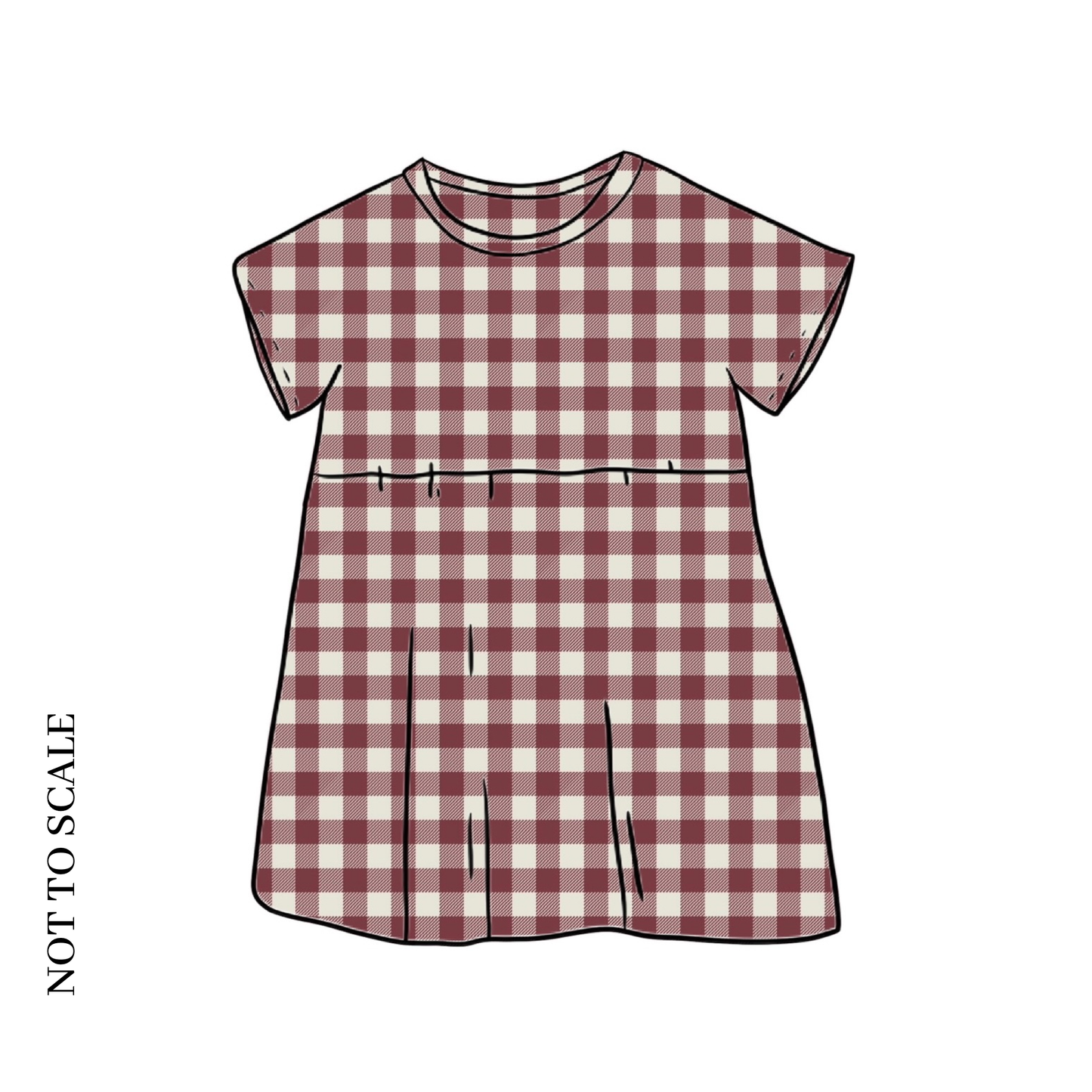 Berry Gingham Short Sleeve Dress
