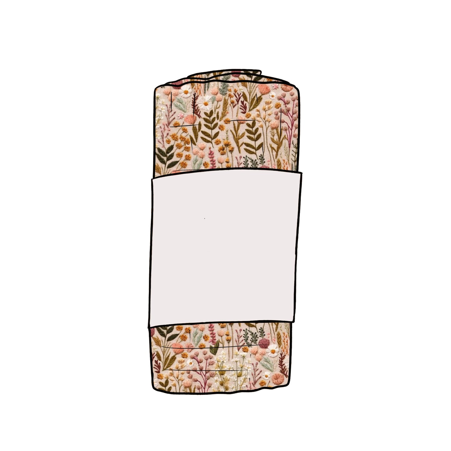 Embroidered Look Floral Muslin Swaddle Blanket