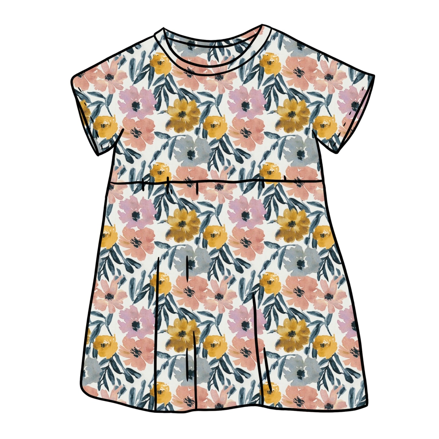 Sunny Blooms Short Sleeve Dress