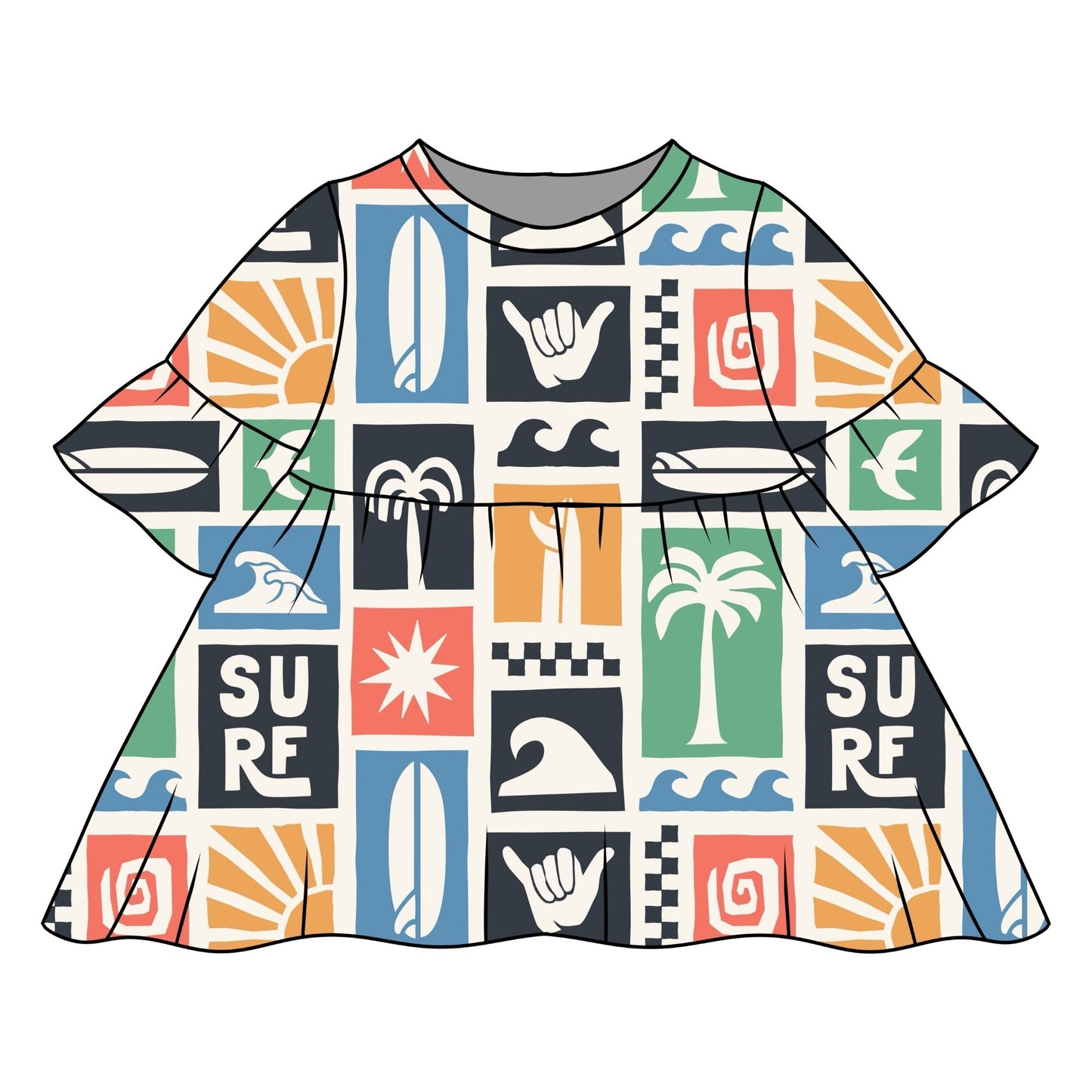 Surfing Child & Baby Sleeved Dress - 3 options