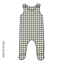Load image into Gallery viewer, Forest Gingham Footed Romper
