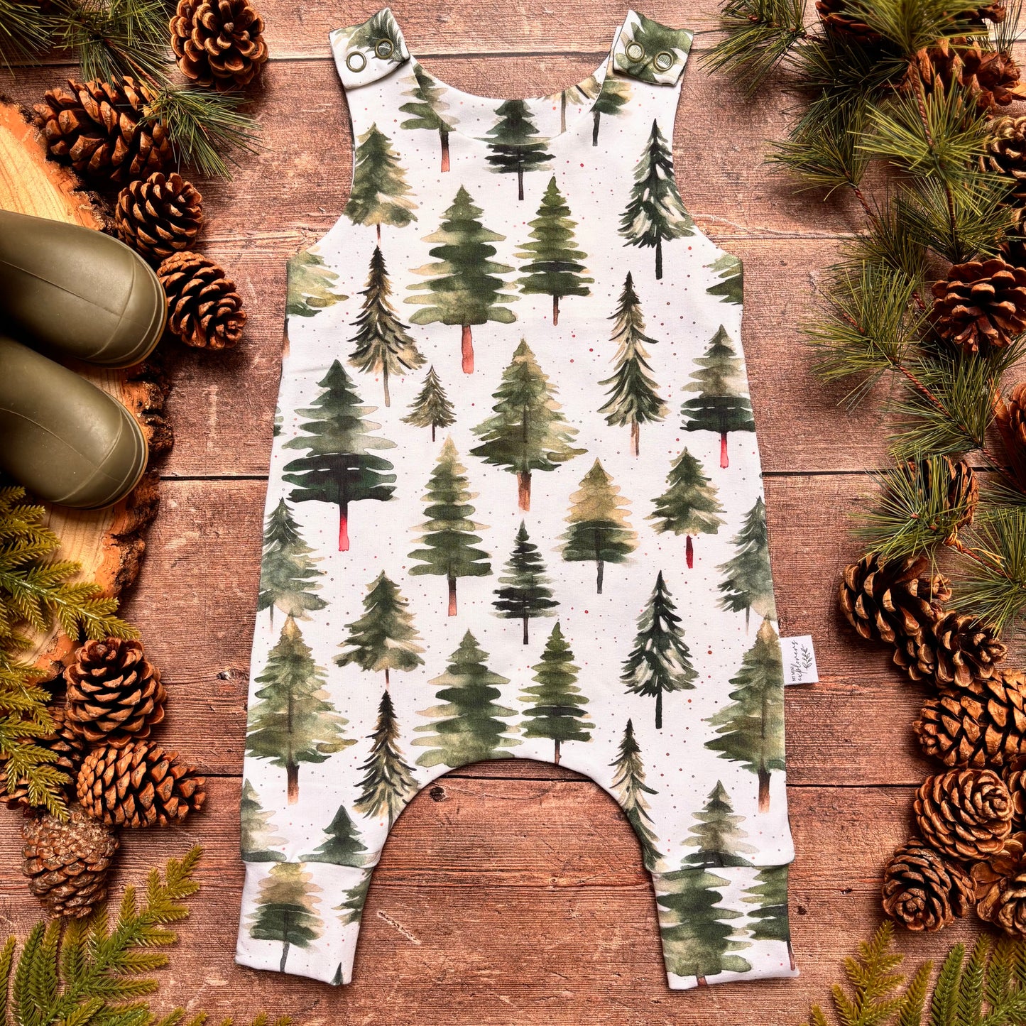 Scandi Woodland Romper 3-6m