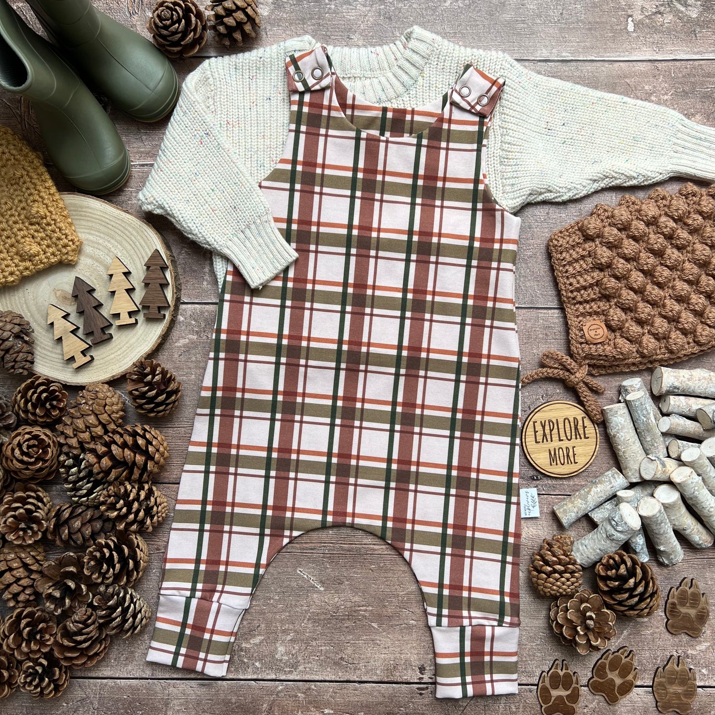 Wild Wood Check Romper
