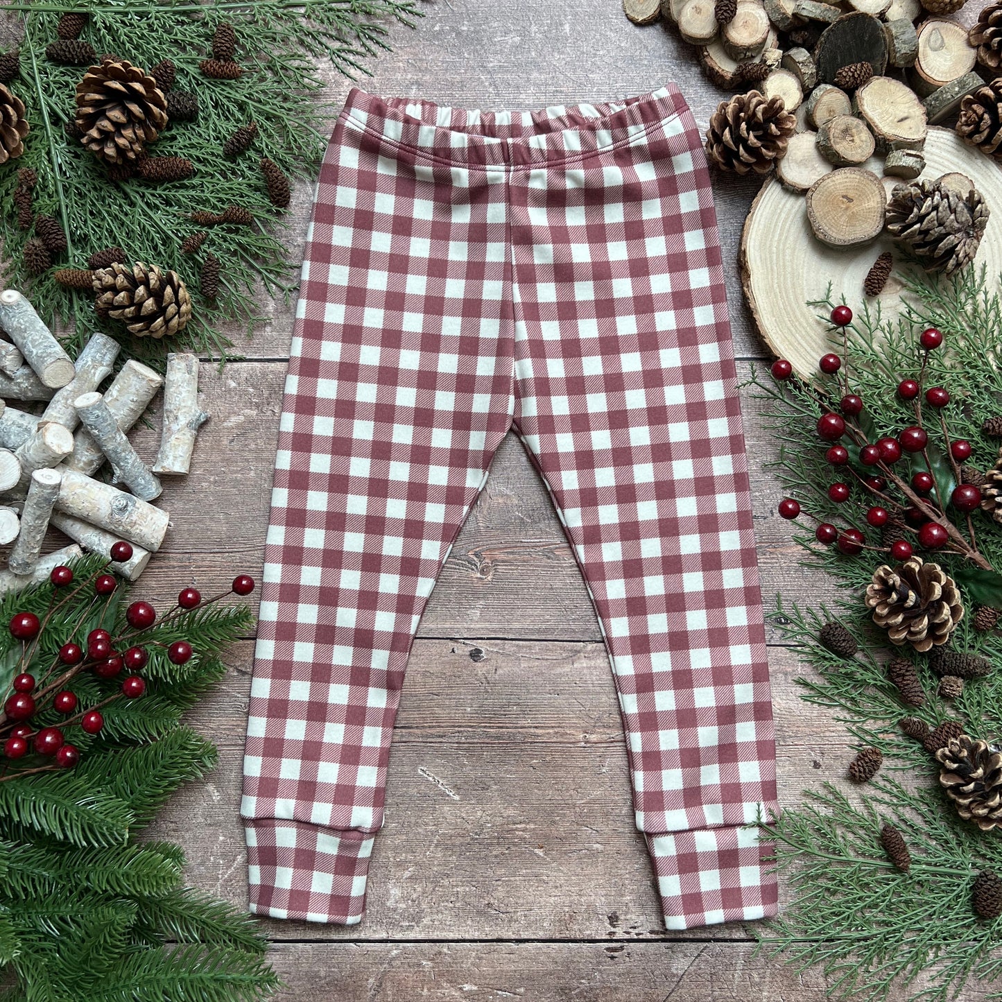 Berry Gingham Leggings