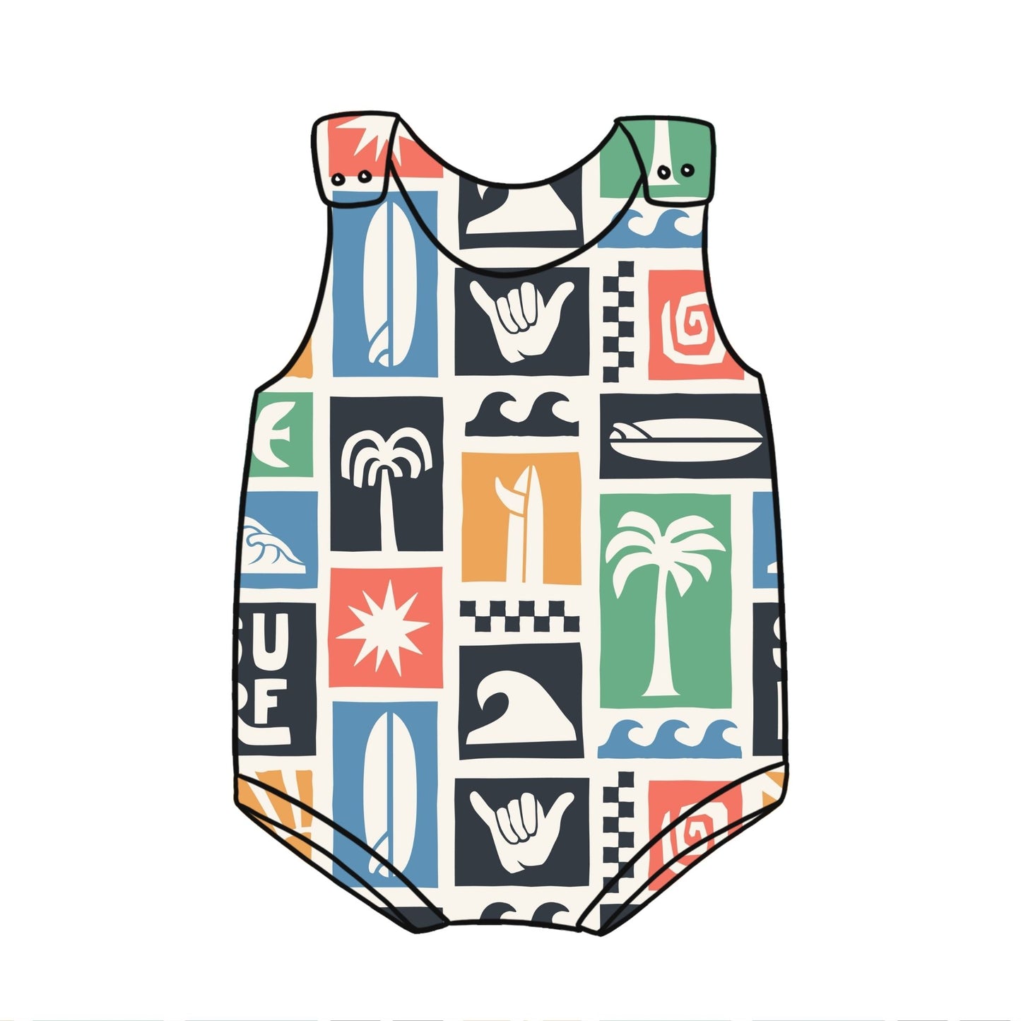 Surfing Child & Baby Bloomer Romper