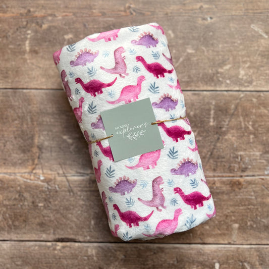 Pink Dinos Snuggle Blanket