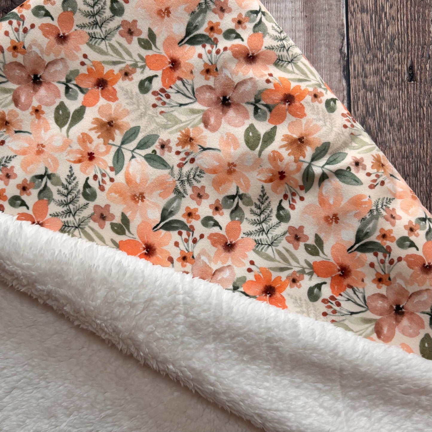 Floral Garden Sherpa Blanket - Pram/Buggy Size