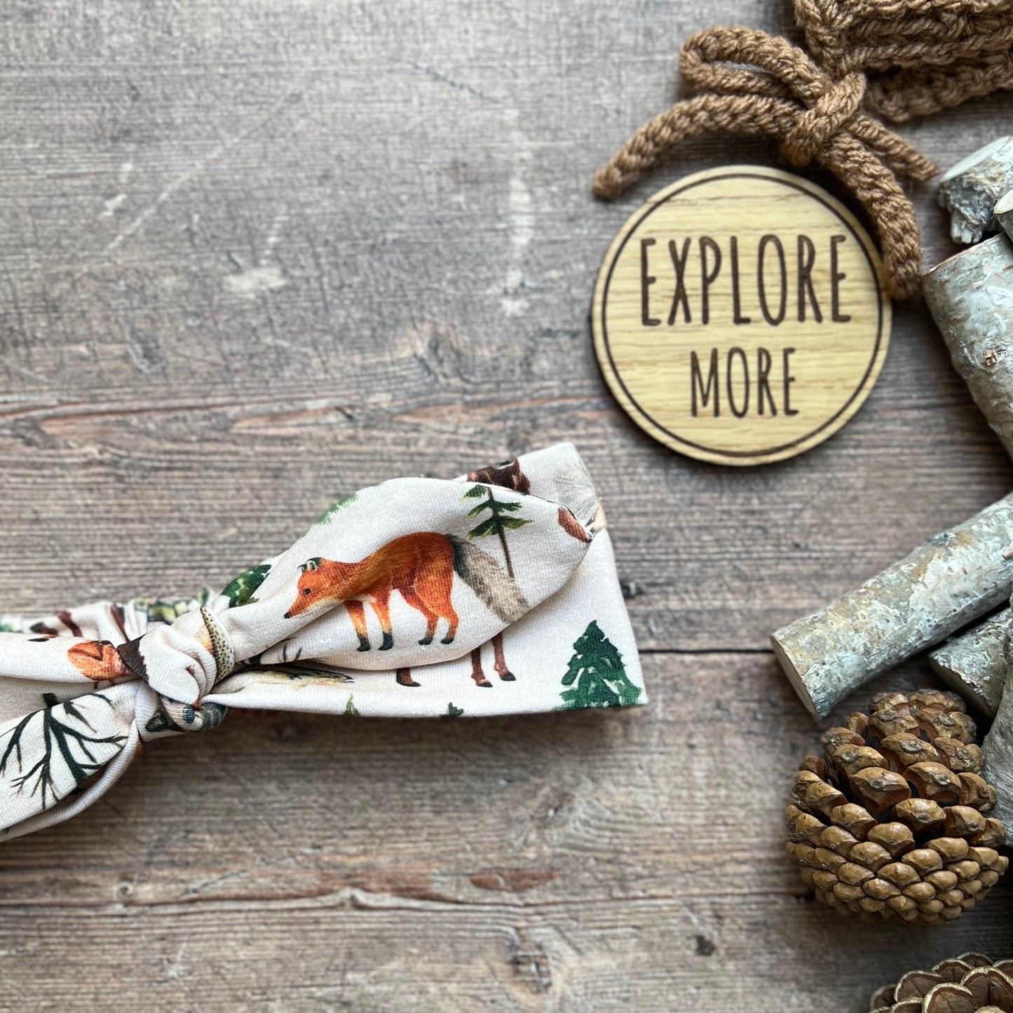 Wild Wood Animals Knot Bow Headband