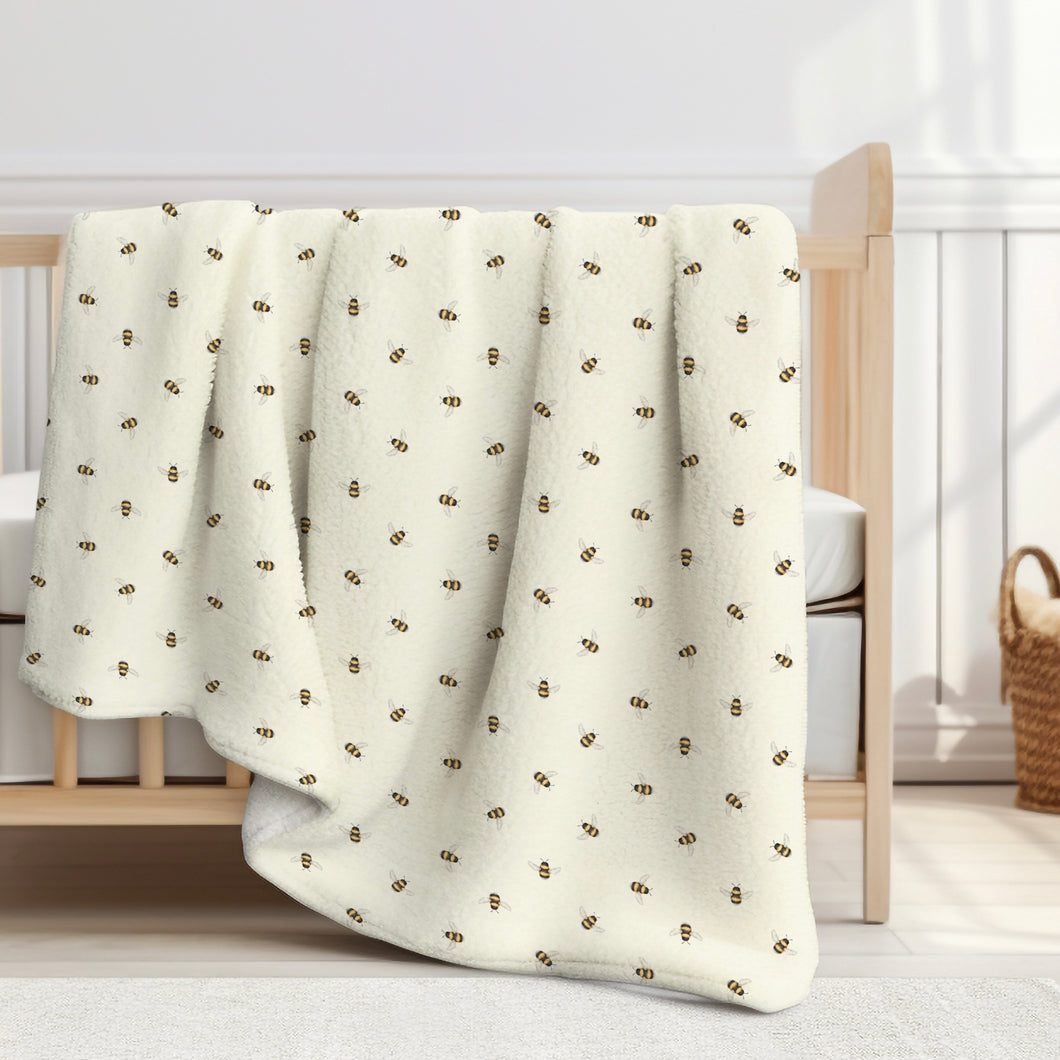 Busy Bees Sherpa Blanket