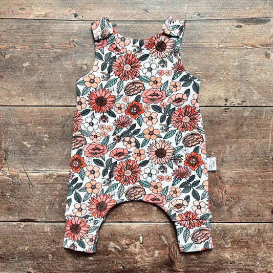 Retro Floral Romper 0-3m