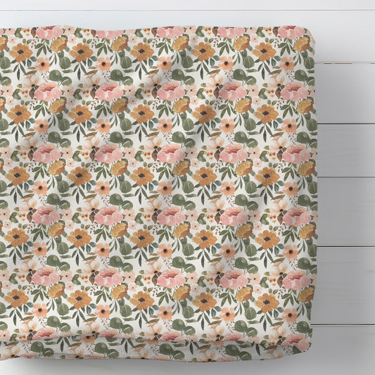 Vintage Blooms Sherpa Blanket