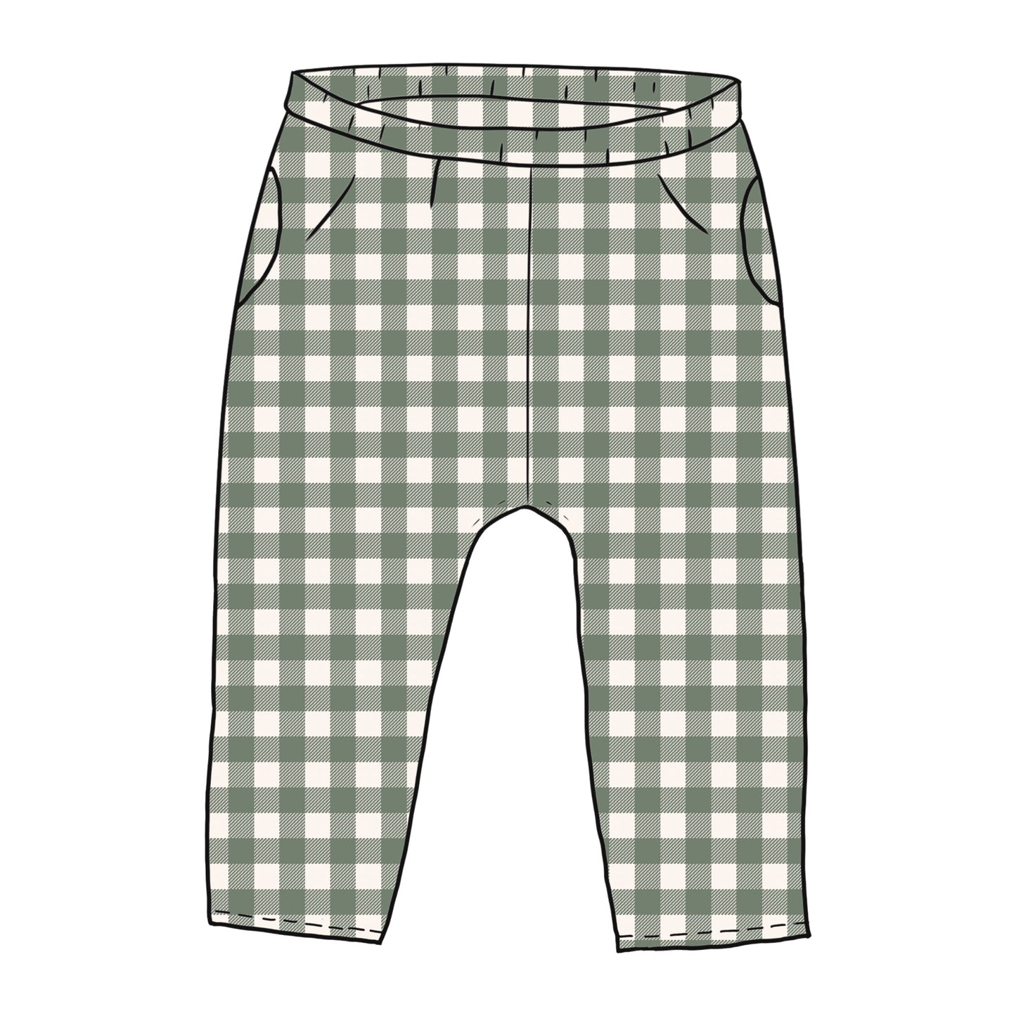 Forest Gingham Toddler & Child Pocket Trousers