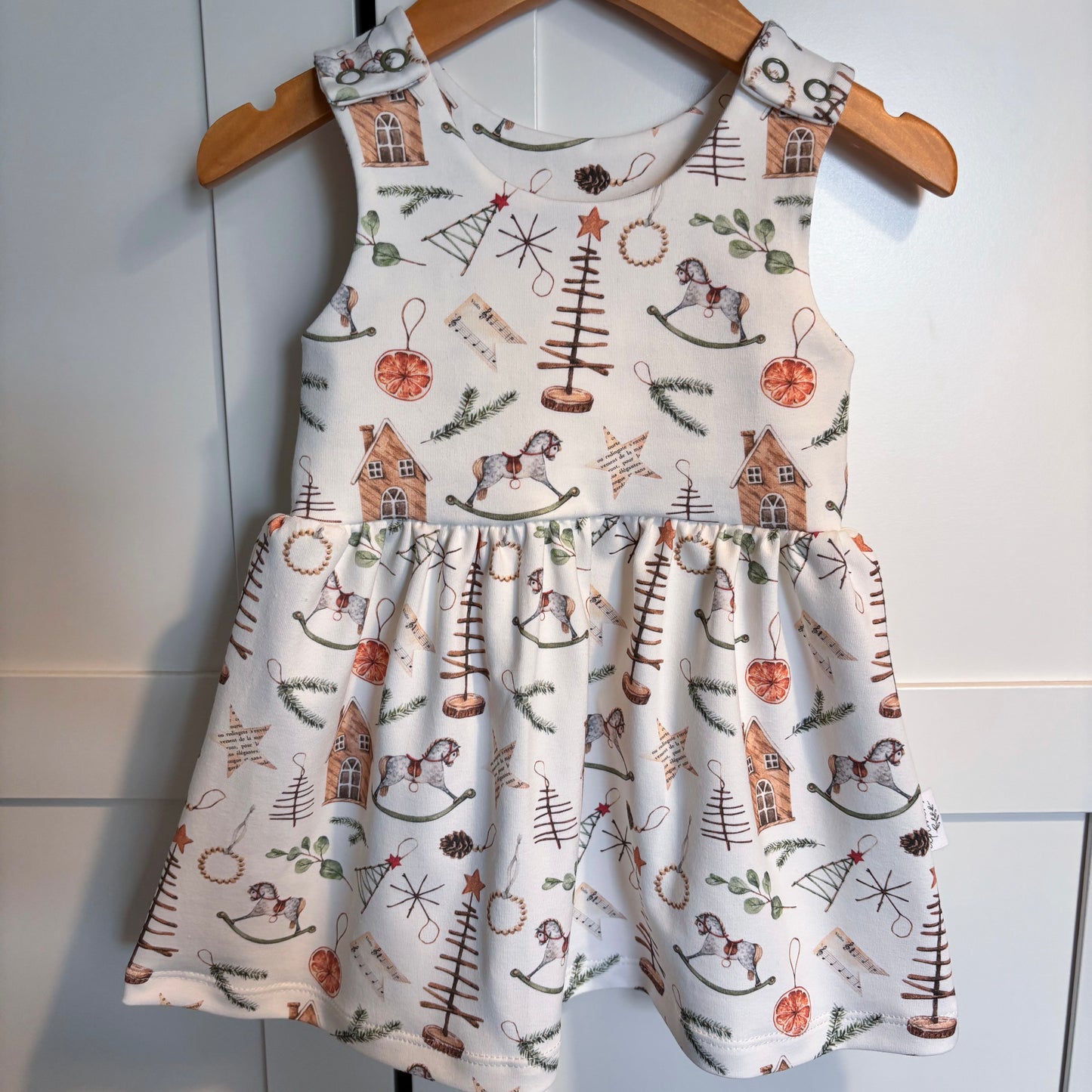 Scandi Christmas Child & Baby Pinafore Dress