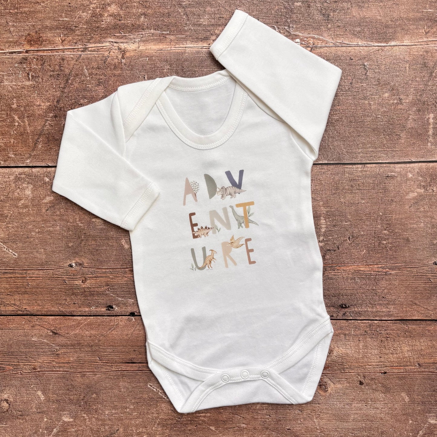 Adventure long sleeve bodysuit 0-3m (small logo)