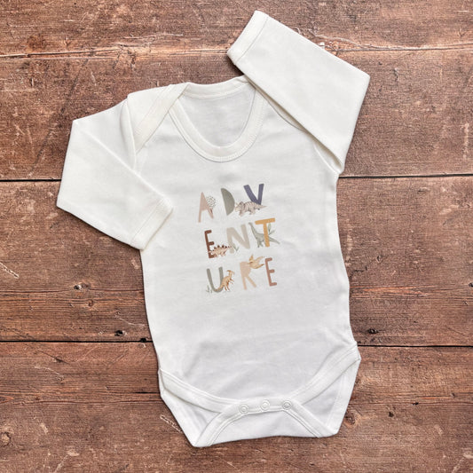 Adventure long sleeve bodysuit 0-3m (small logo)