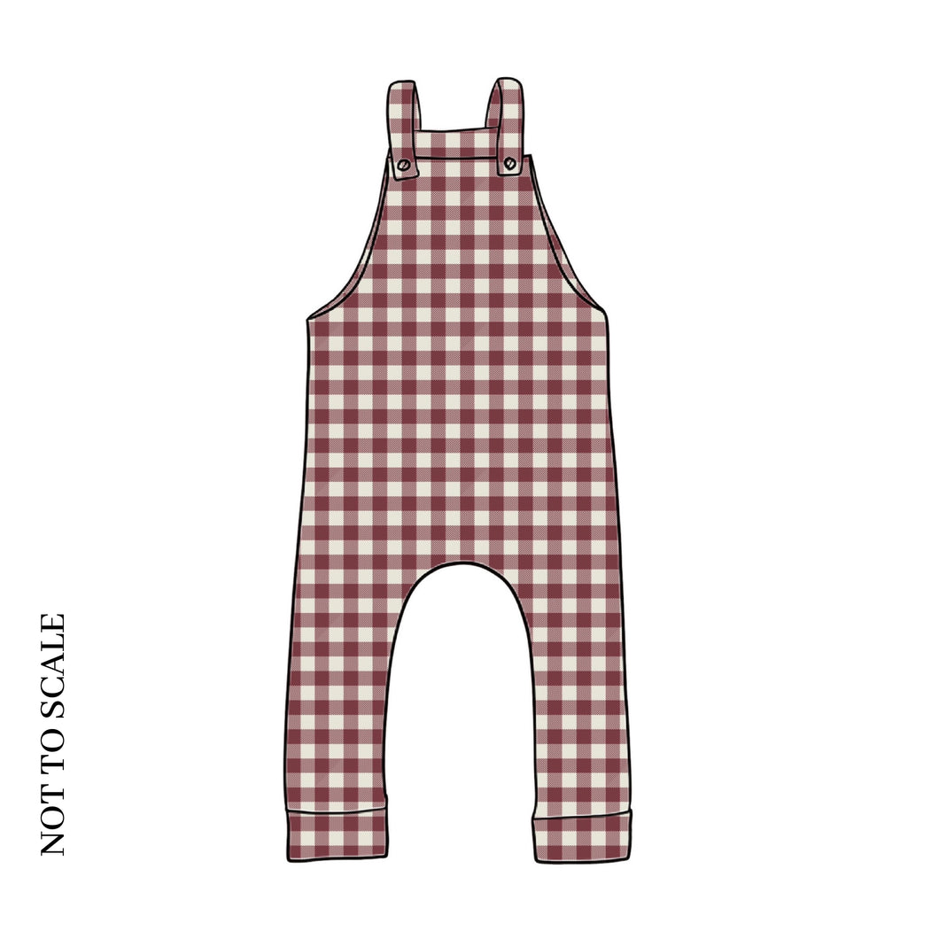 Berry Gingham Dungarees