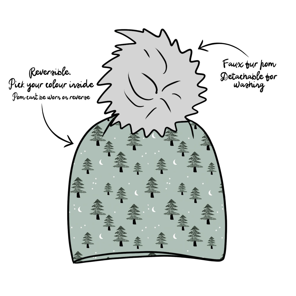 Winter Forest Toddler & Child Bobble Hat