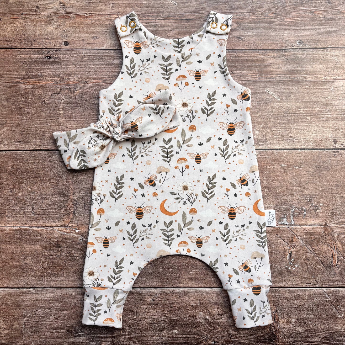 Bees & Moon Child & Baby Full Length Romper