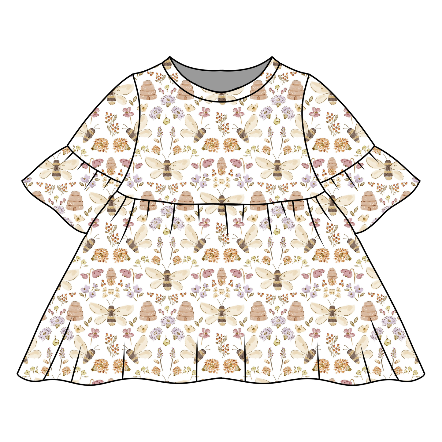 Honey Bee Child & Baby Sleeved Dress - 3 options