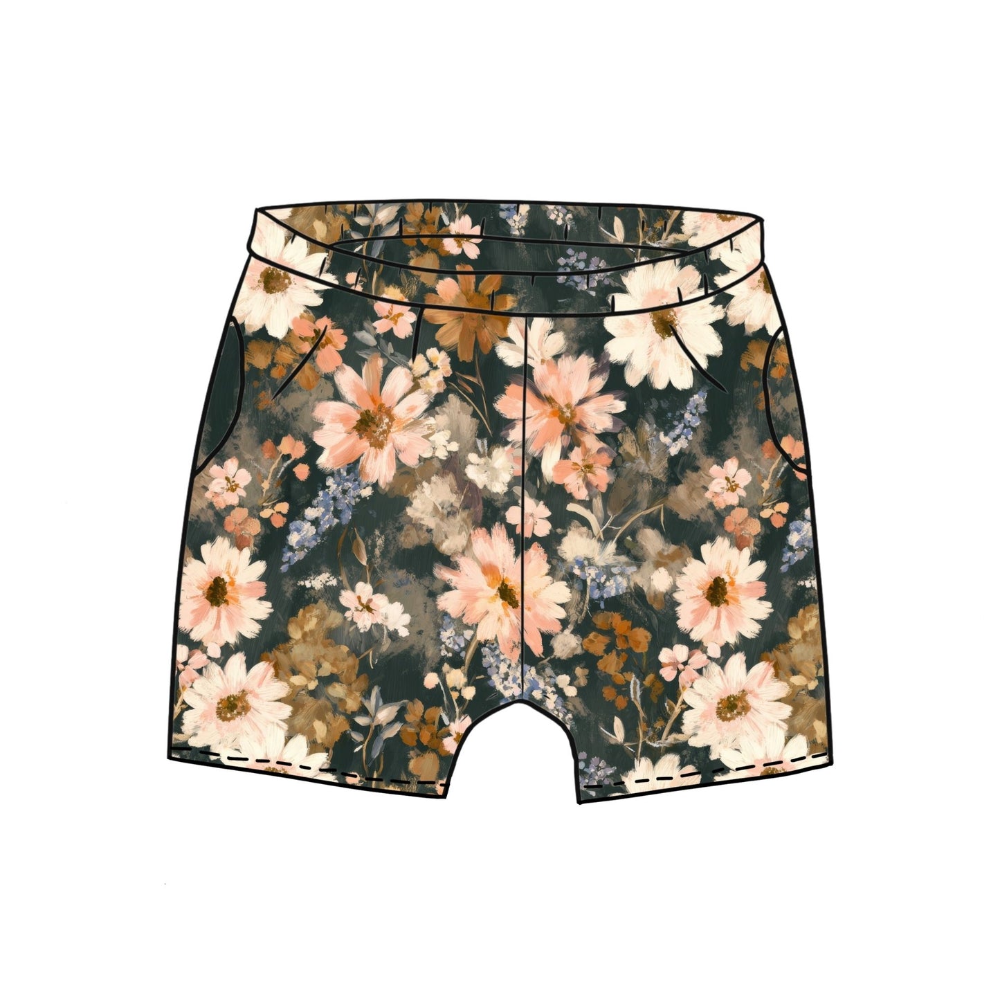 Fall Floral Toddler & Child Pocket Shorts