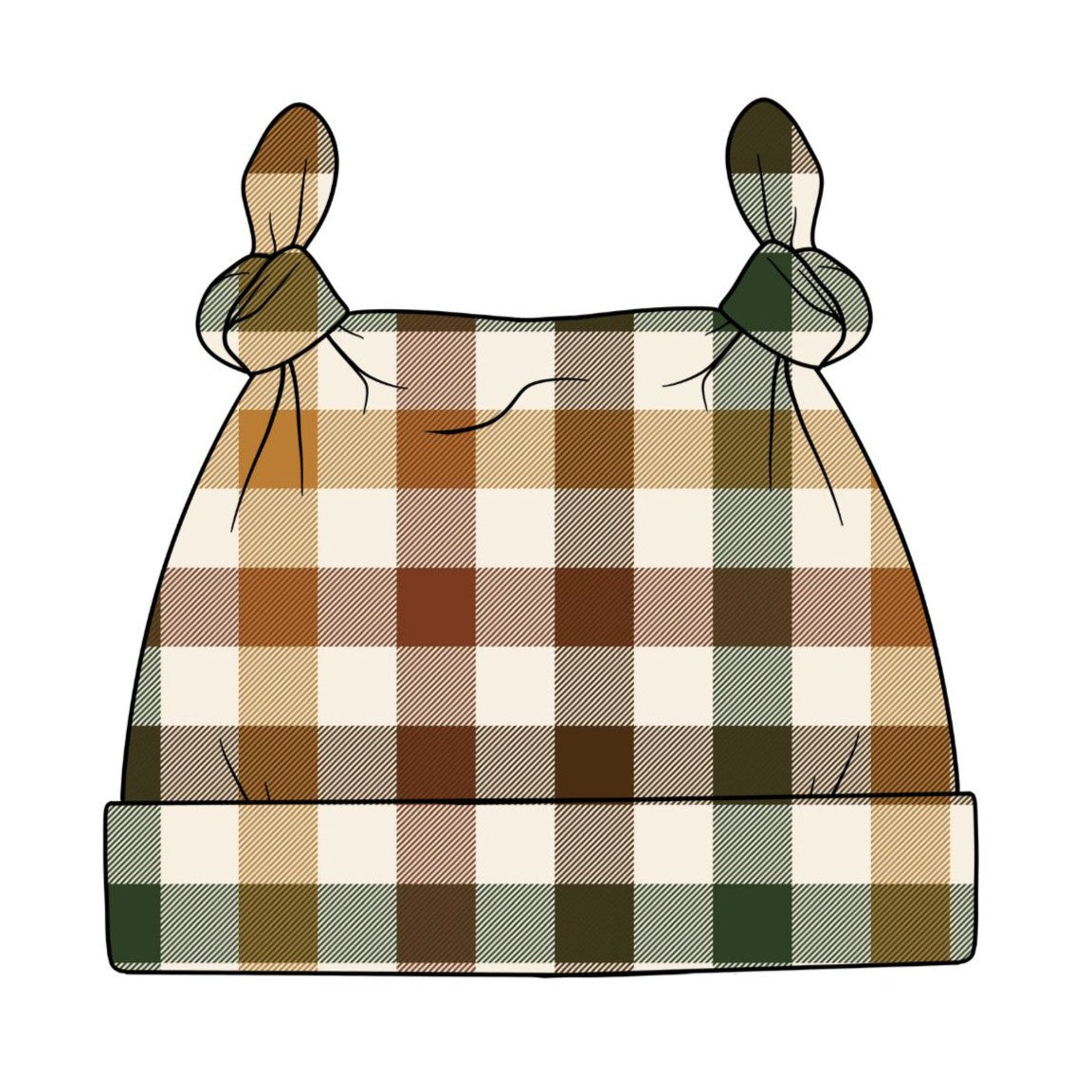 Autumn Plaid Baby Knotted Hat