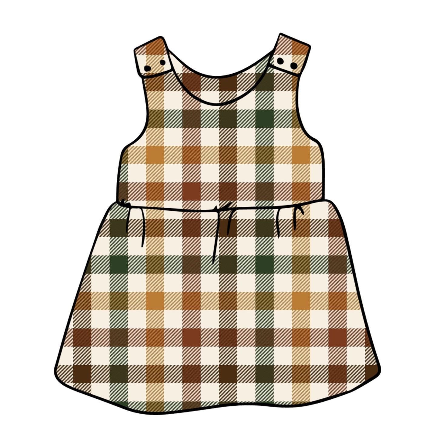 Autumn Plaid Child & Baby Pinafore Dress