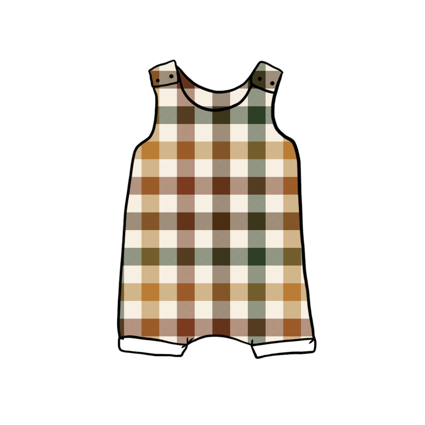 Autumn Plaid Child & Baby Short Romper