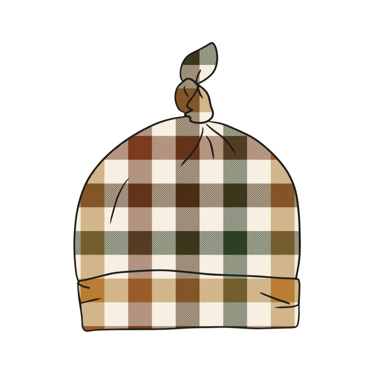 Autumn Plaid Baby Knotted Hat