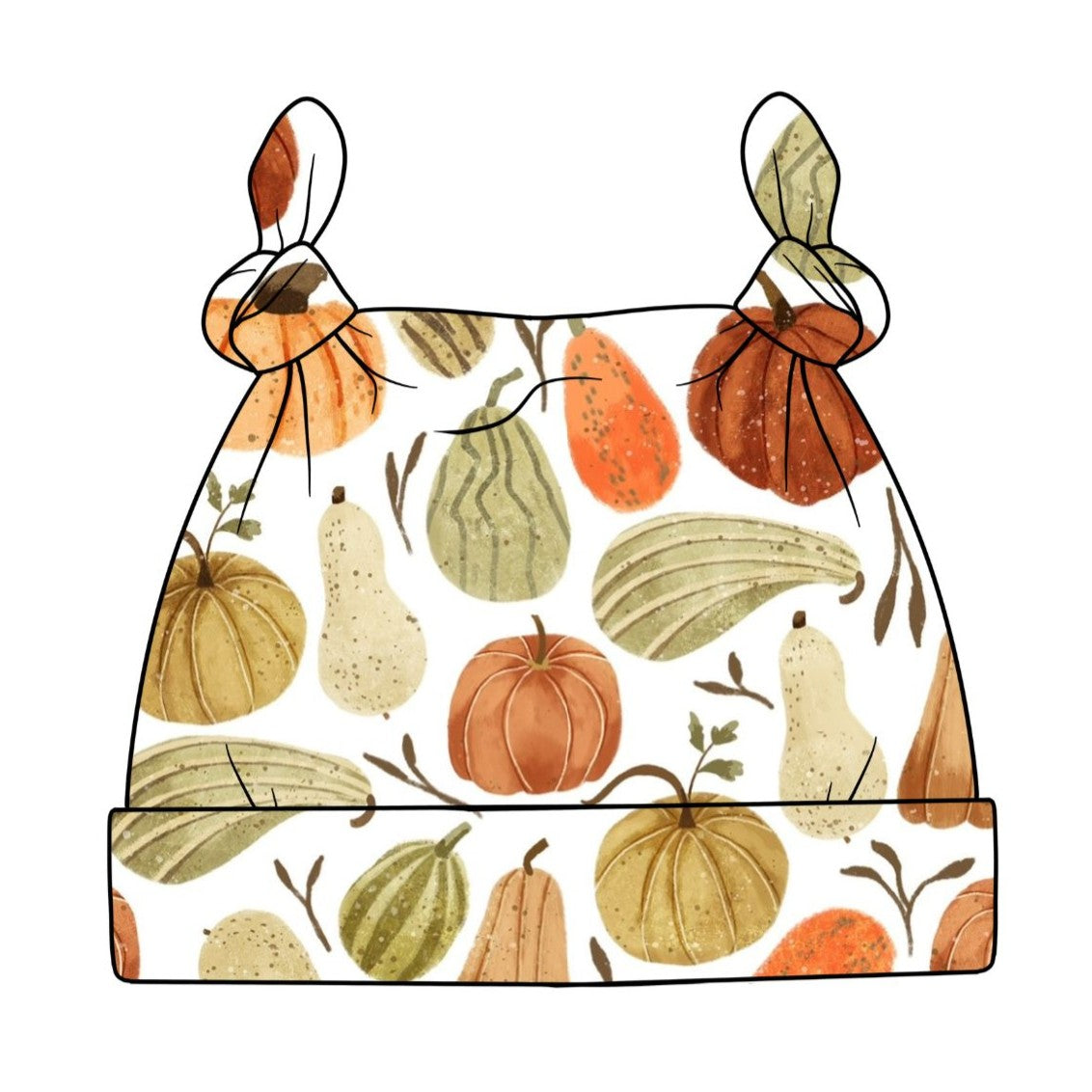 Autumn Squashes Baby Knotted Hat