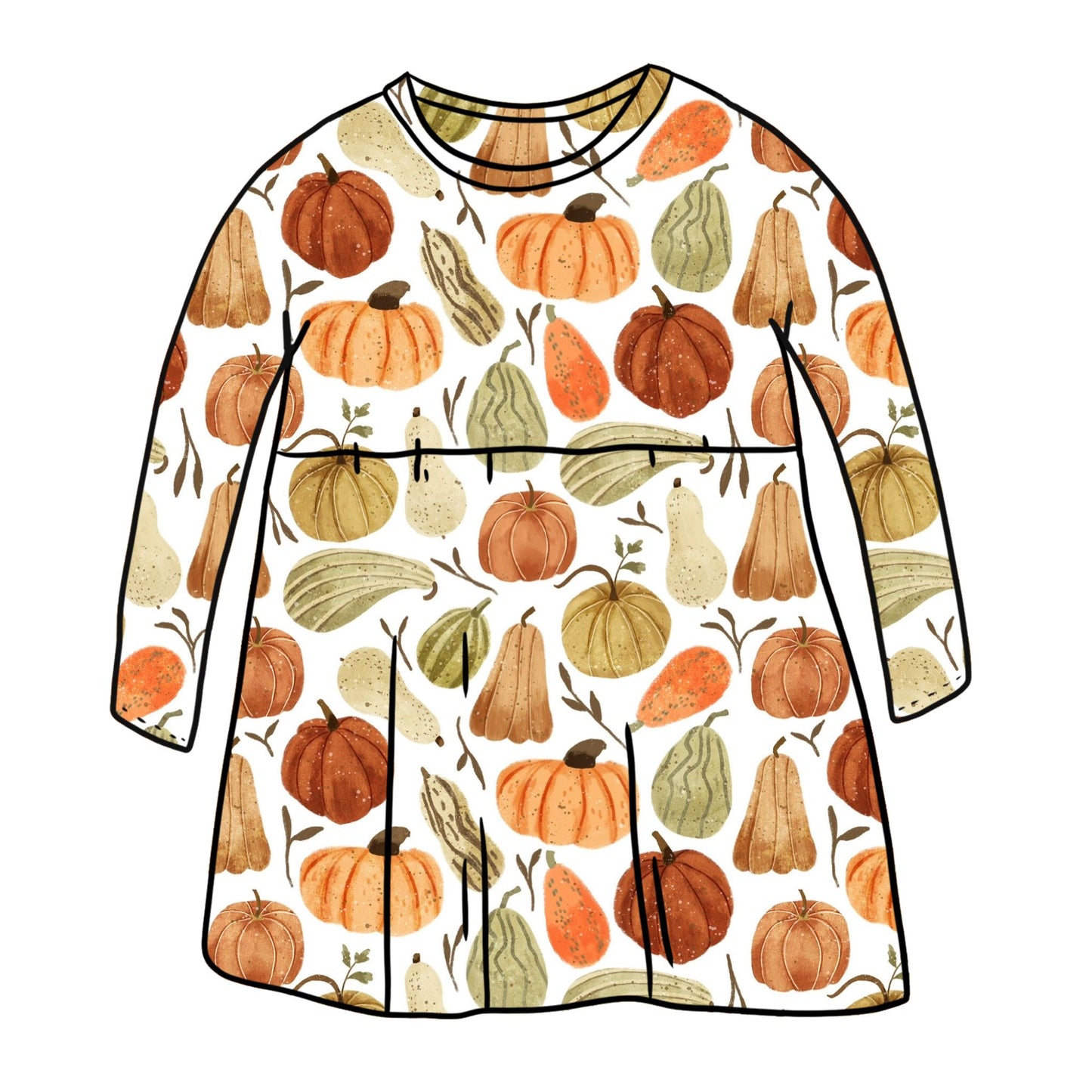 Autumn Squashes Child & Baby Long Sleeve Dress
