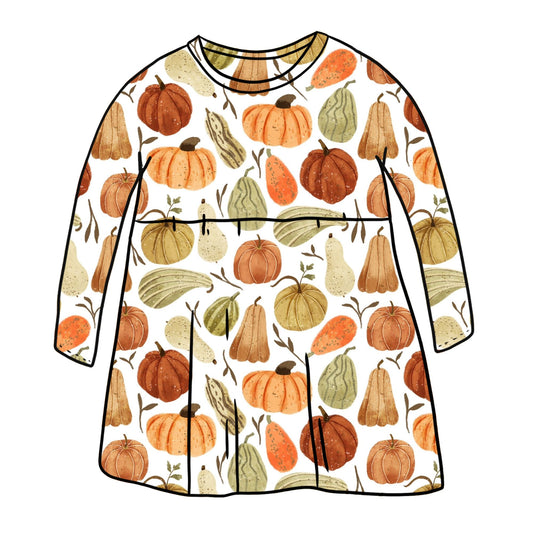 Autumn Squashes Child & Baby Long Sleeve Dress