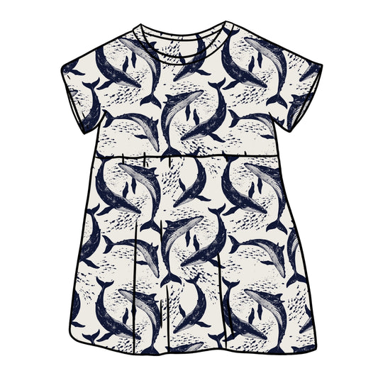 Whale Pod Short Sleeve Dress