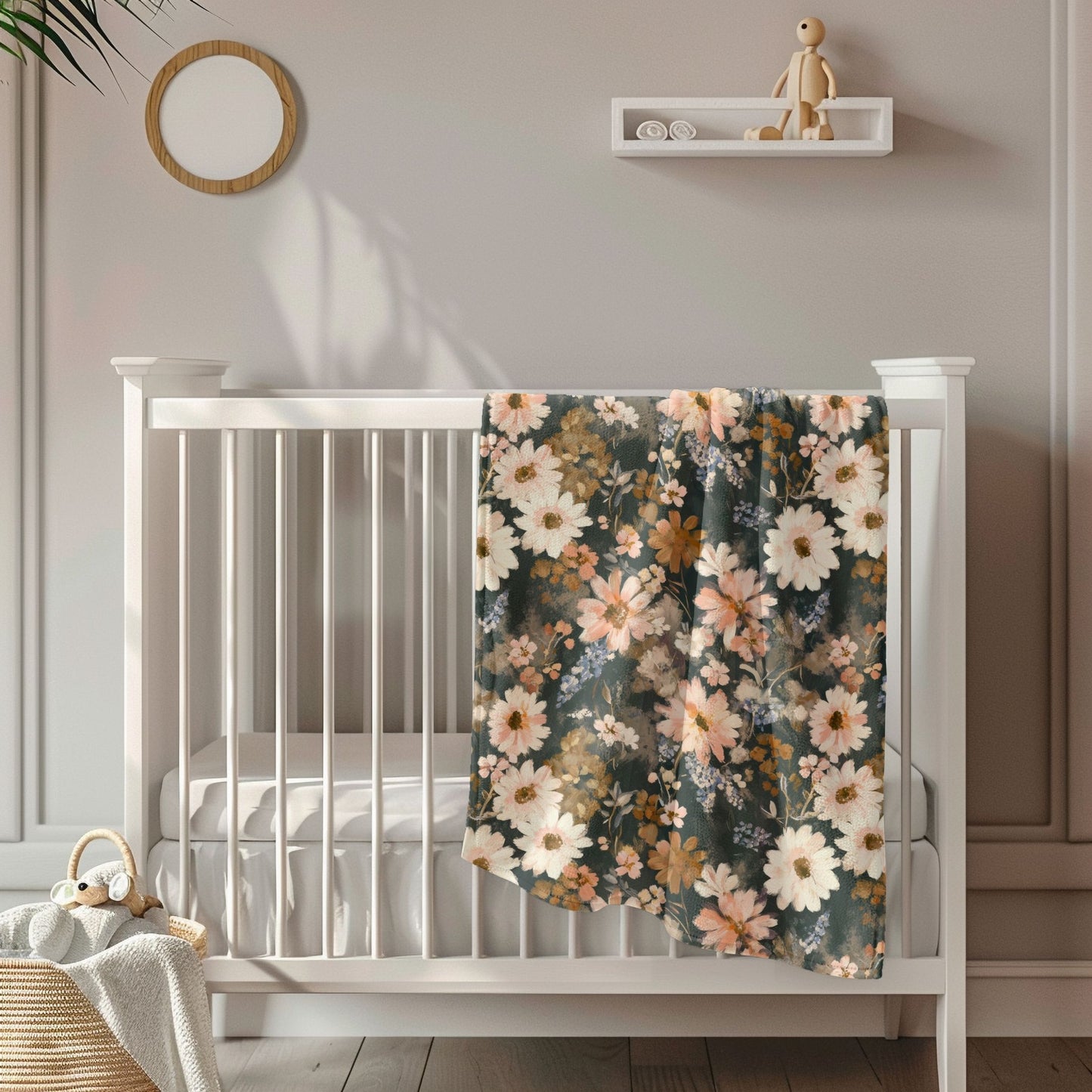 Fall Floral Toddler & Child Sherpa Blanket