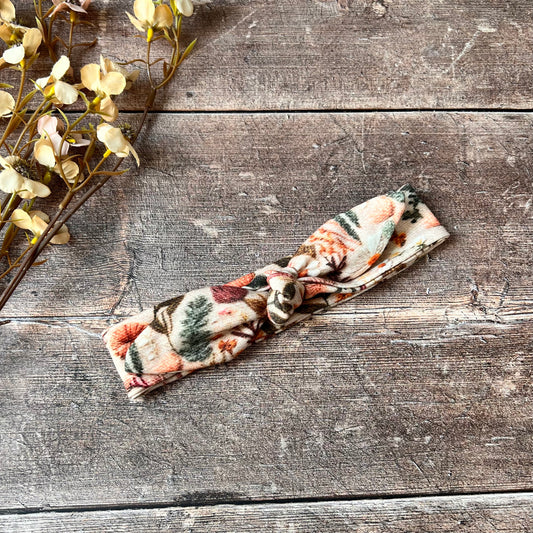 Embroidered Look Floral Knot Bow Headband