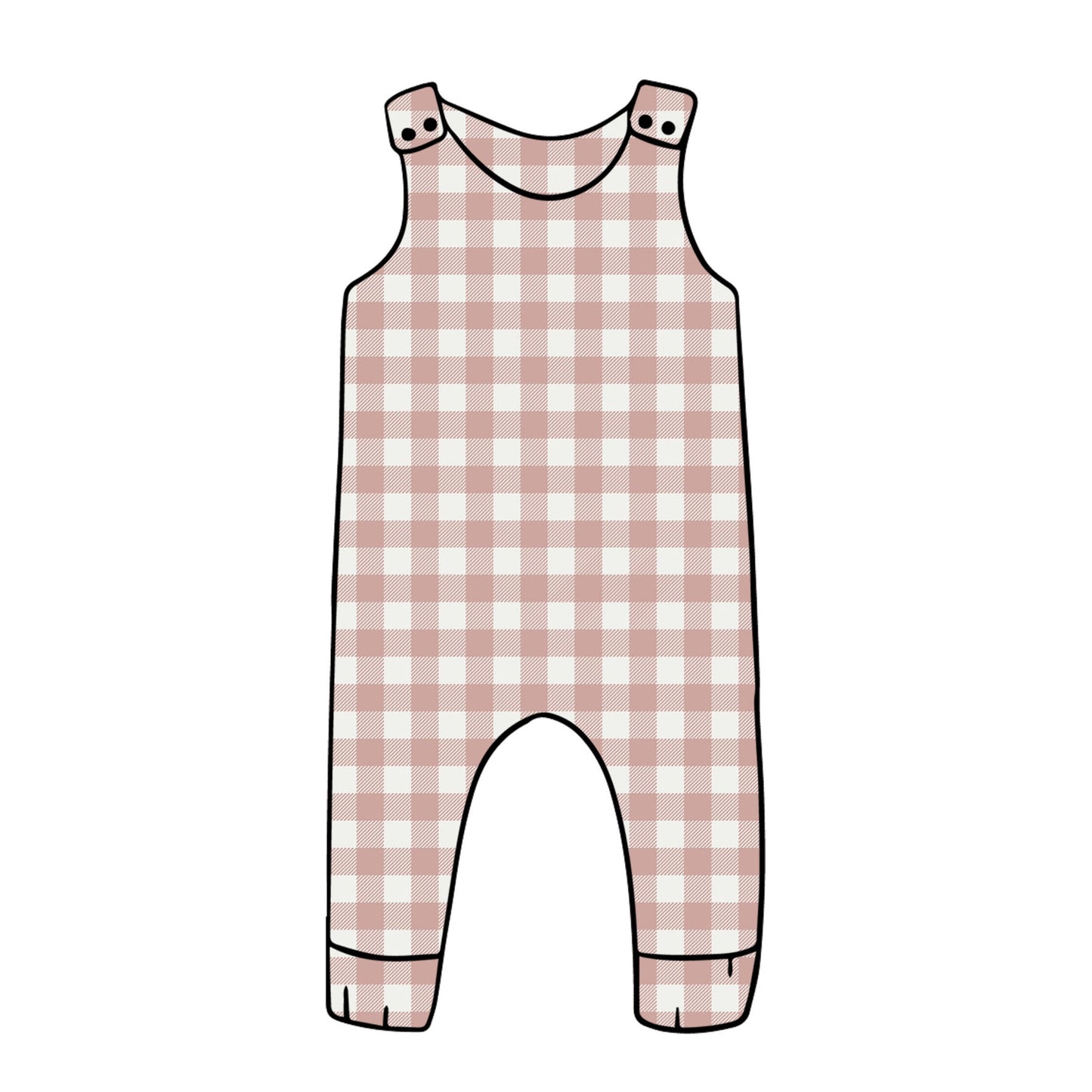 Rose Gingham Romper
