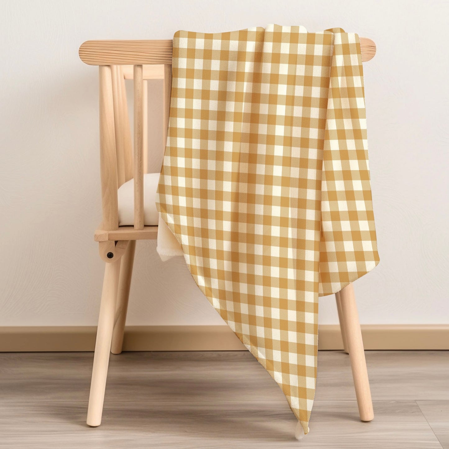 Ochre Gingham Snuggle Blanket