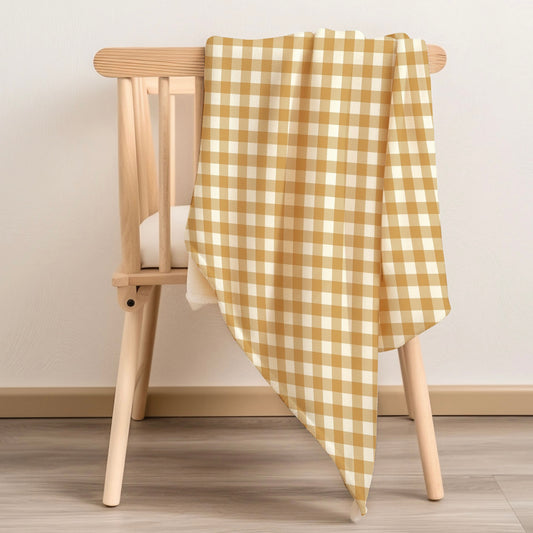 Ochre Gingham Snuggle Blanket