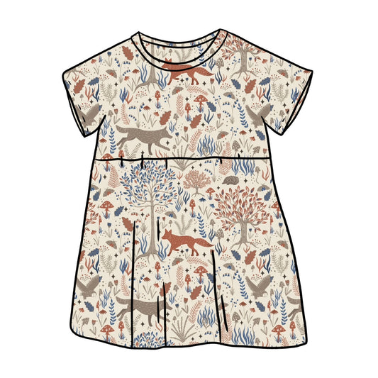 Autumn Forest Short Sleeve Dress