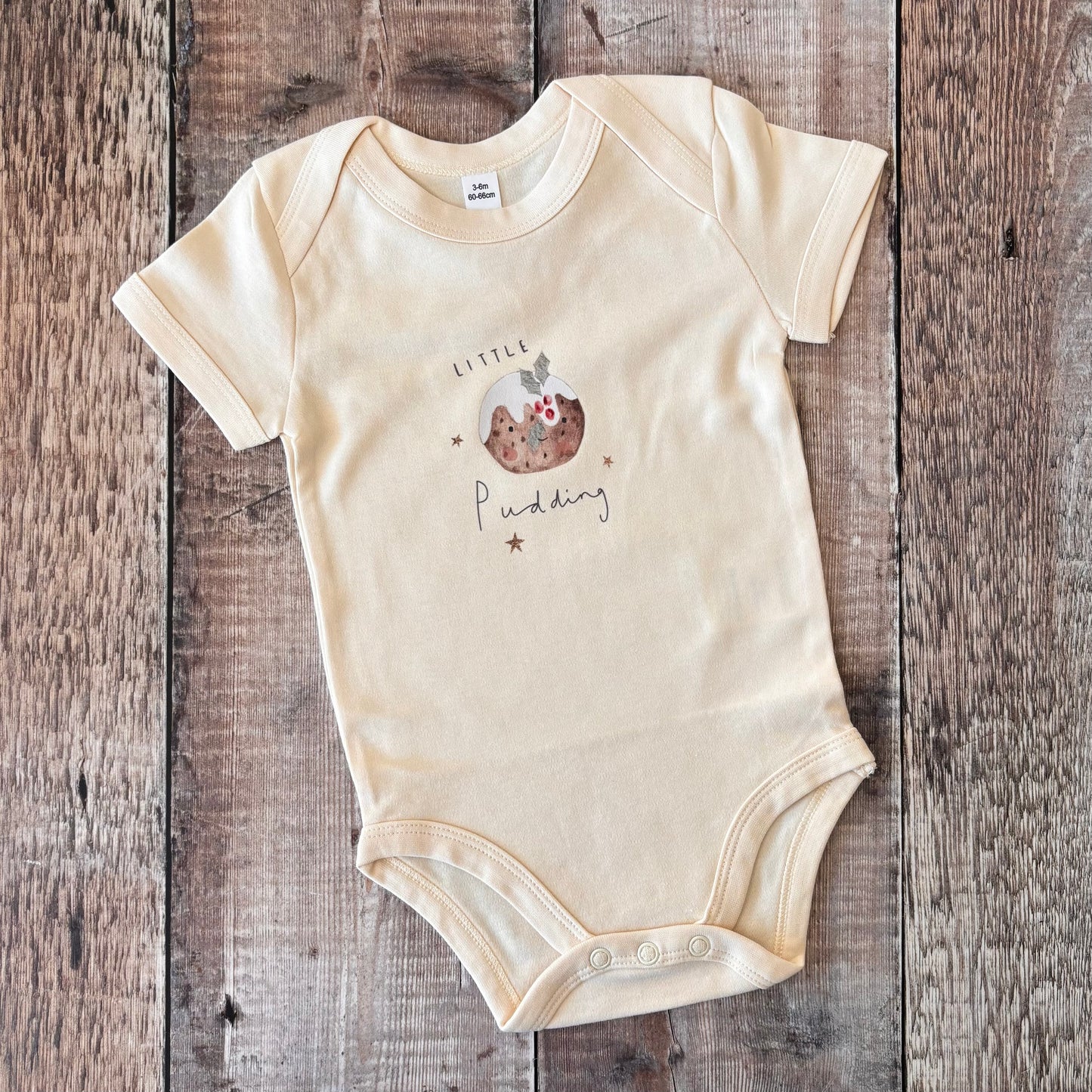 Little Pudding SS bodysuit 3-6m (Natural)