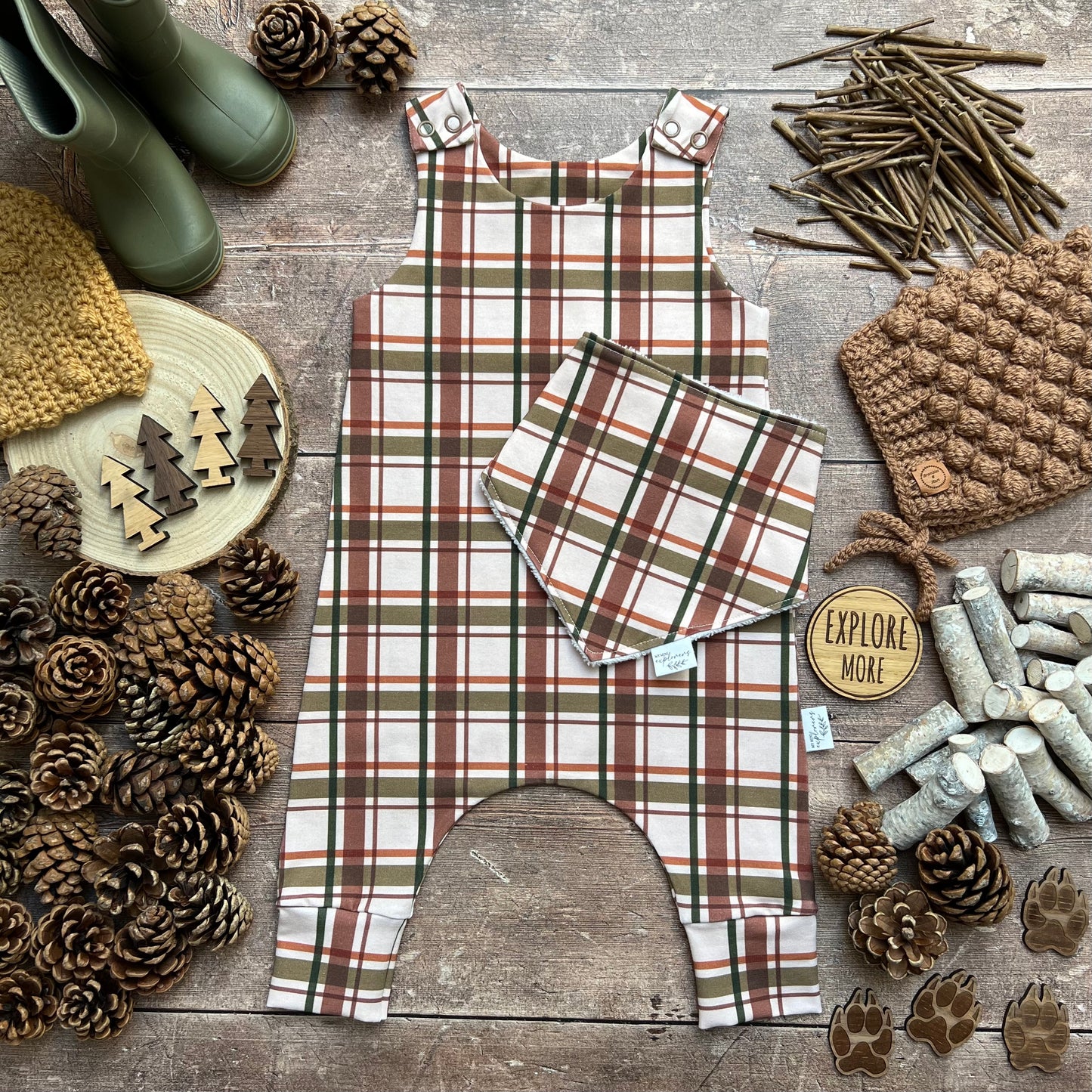 Wild Wood Check Romper