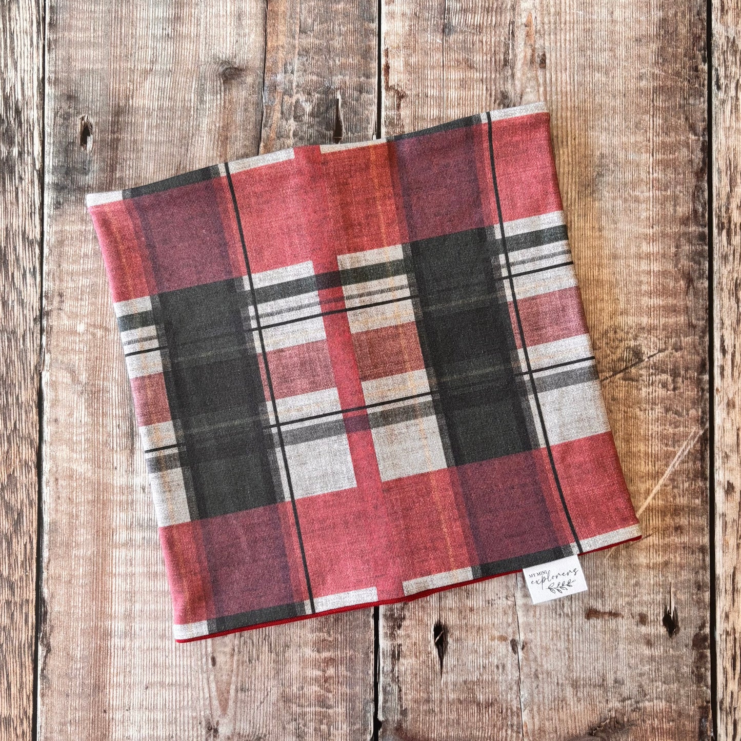 Christmas Tartan Snood 1-4 years (Wine inside)
